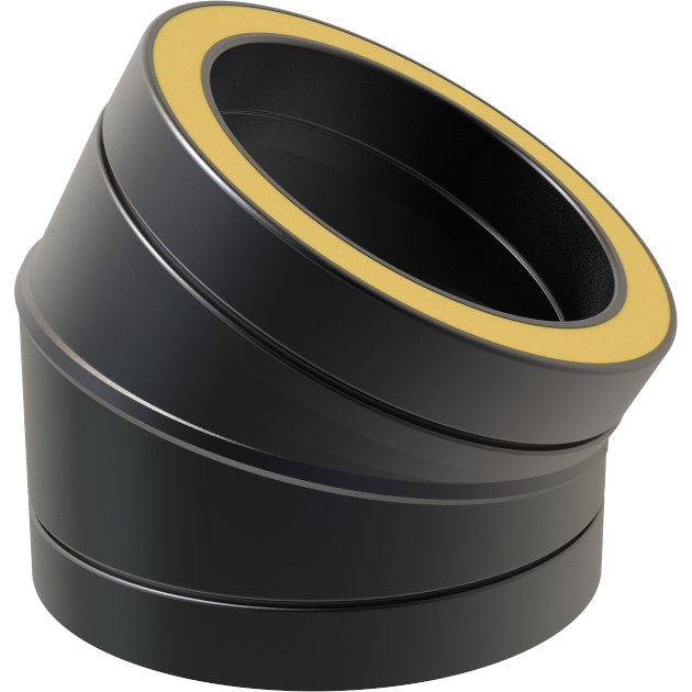 5" inch Black Twin wall Flue 30 Elbow 