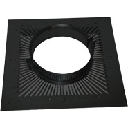6" inch Black ventilated fire stop plate twin wall 