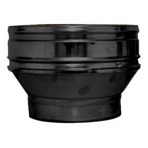 8" inch Black twin wall flue - Stove Adapter, Single wall to twin wall 