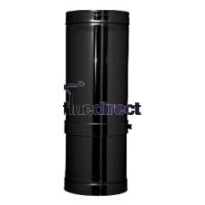 7" inch Black twin wall flue - Adjustable Pipe 255-350mm