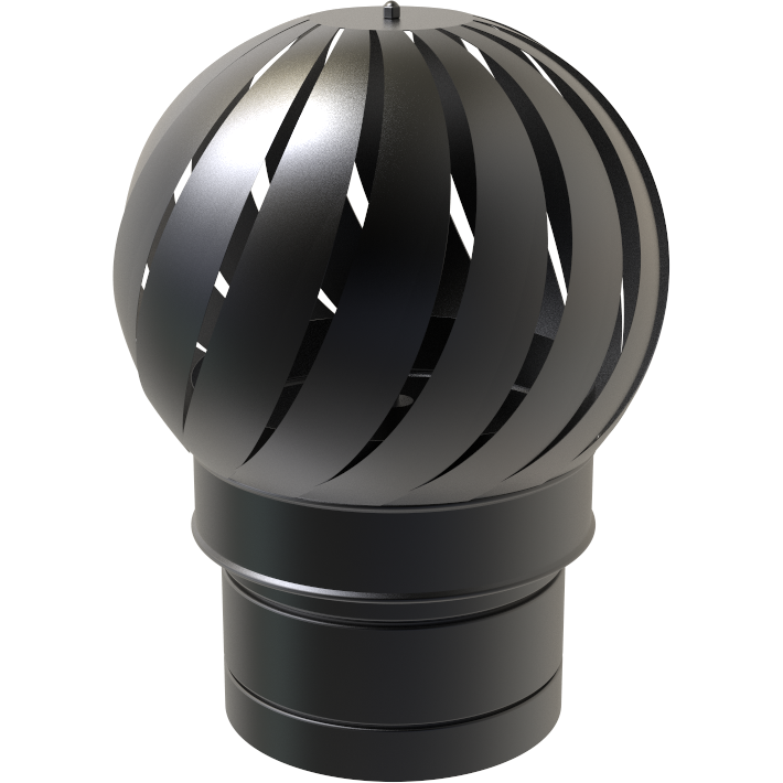 6" inch Black Twin wall Flue Rotating Cowl