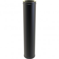 5" inch Black Twin wall Flue pipe 1 metre 1000mm 