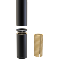 7" inch Black twin wall flue - Long Adjustable Pipe 500-880mm - 