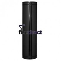 7" inch Black twin wall flue - Starter Length 1000mm - 175 mm 7 inch