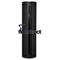 8" inch Black twin wall flue - Pipe 1000mm 