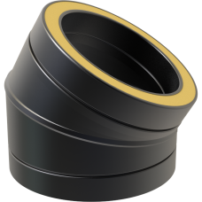 6" inch Black Twin wall Flue 30 Elbow