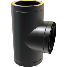 8" inch Black twin wall flue - 90º Tee