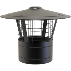 5" inch Black Twin wall Flue Rain cap with mesh