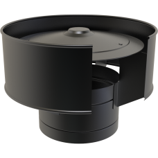 8" inch Black twin wall flue Anti-wind Cowl
