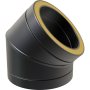 5" inch Black Twin wall Flue 45 degree Elbow 