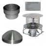 5" inch Installation Pack No. 503, stainless steel pot hanging cowl with mesh, nose cone, adapter from 125mm vitreous enamel