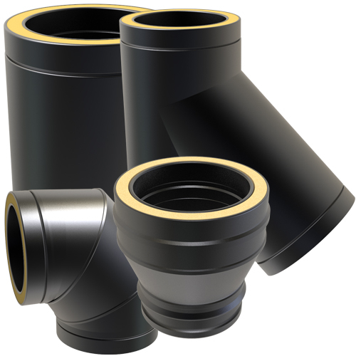 6 inch Black - Twin Wall Flue